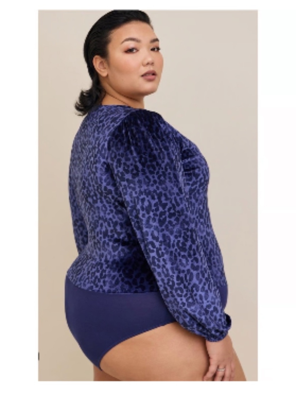 Torrid Velvet Leopard Print V Neck Bodysuit